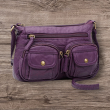 Load image into Gallery viewer, Ampere Creations Bethany Crossbody Bag Soft Vegan Leather Purple
