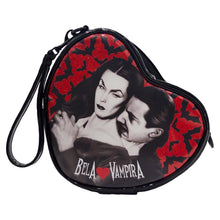 Load image into Gallery viewer, Bela Lugosi Loves Vampira Mini Heart Purse By Kreepsville 666