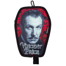 Load image into Gallery viewer, Vincent Price Red Repeat Coffin Clip Pouch By Kreepsville 666