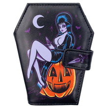 Load image into Gallery viewer, Elvira Pumpkin Pin Up Coffin Wallet By Kreepsville 666