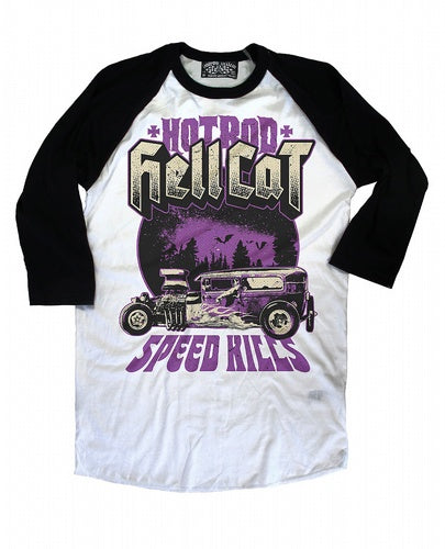 Speed Kills Raglan Men's T-Shirt By HotRod HellCat