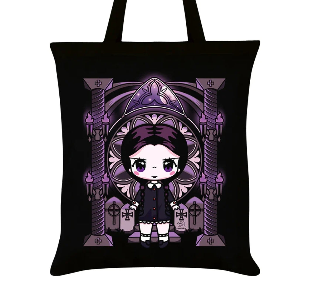 Miss Addams Black Tote Bag By Mio Moon