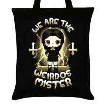 Load image into Gallery viewer, We Are The Weirdos Mister Black Tote Bag By Mio Moon
