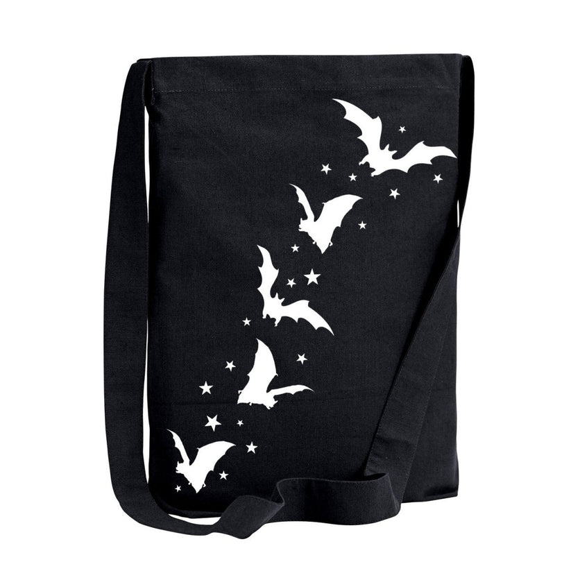 Bats And Stars Crossbody Sling Tote Bag By Too Fast