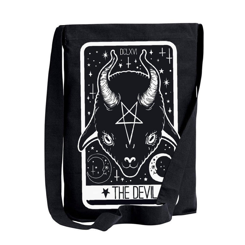 Cute Devil Tarot Card Crossbody Sling Tote Bag By Too Fast