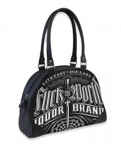 Fuck The World Classic Bowler Bag Purse By Liquor Brand