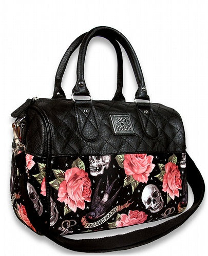 Rose Tattoo Black Shoulder Bag Purse By Liquor Brand