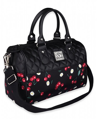 Daisy Cherry Black Shoulder Bag Purse By Liquor Brand