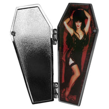 Load image into Gallery viewer, Elvira Open Coffin Red Enamel Pin By Kreepsville 666
