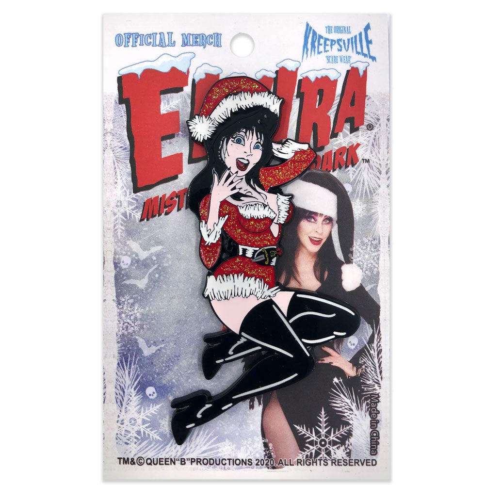 ELVIRA SANTA SUIT XL ENAMEL PIN By Kreepsville 666