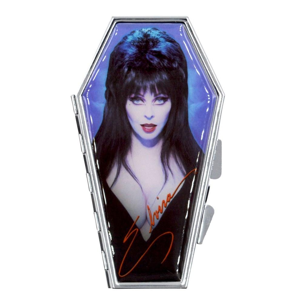 Elvira Portrait Blue Coffin Compact Mirror By Kreepsville 666