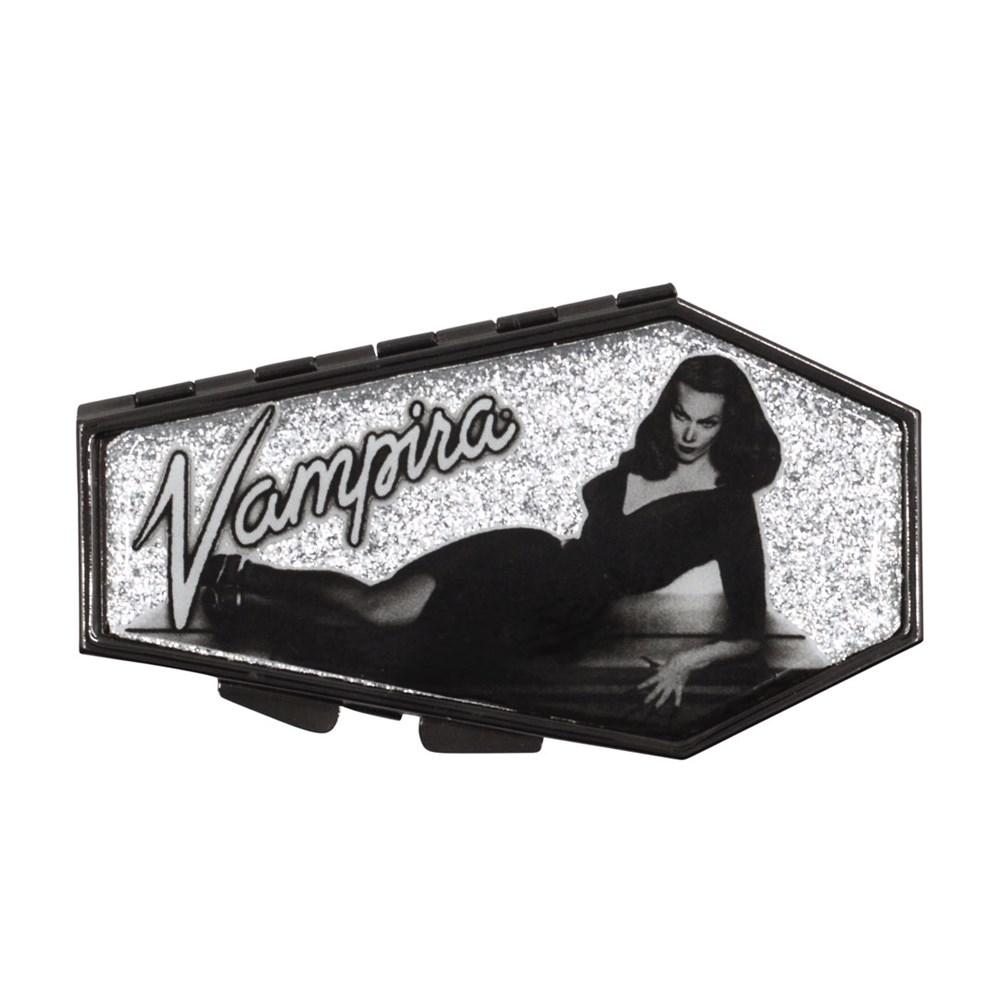 Vampira Silver Glitter Coffin Compact Mirror By Kreepsville 666