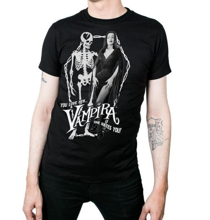 Vampira Love Hate Men's T-shirt By Kreepsville 666