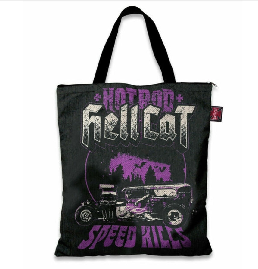 Speed Kills Canvas Tote Bag HotRod HellCat