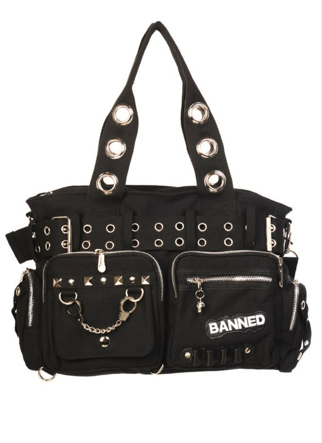 Black Handcuff Handbag By Banned Apparel