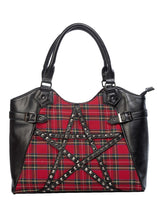 Load image into Gallery viewer, Calling Of The Eclipe Handbag Purse Red Tartan By Banned Apparel
