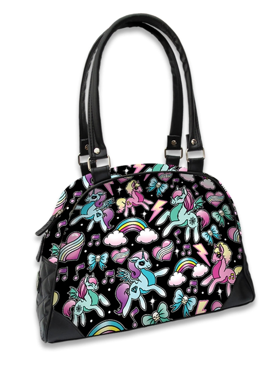 Unicorns Bowler Bag Purse By Liquor Brand