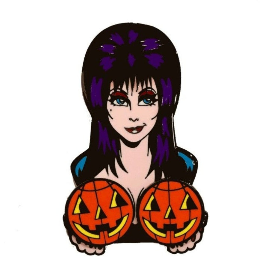 Elvira Spinning Pumpkin Enamel Pin By Kreepsville 666