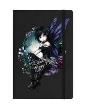 Load image into Gallery viewer, Hexxie Paige Black Is My Happy Colour Black A5 Hard Cover Notebook Journal
