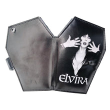 Load image into Gallery viewer, Elvira Coffin Wallet Classic Hands Logo By Kreepsville 666
