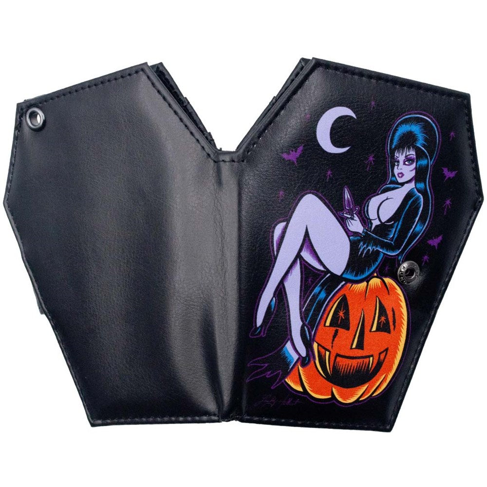 Elvira Pumpkin Pin Up Coffin Wallet By Kreepsville 666